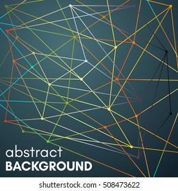 Polygonal background with molecular connection. Molecule and communication background. 
