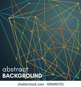 Polygonal background with molecular connection. Molecule and communication background. Geometric background. 
