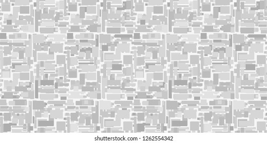 Polygonal background. Multicolored tile backdrop. Seamless abstract texture with different shapes. Geometric wallpaper. Image for your business. Black and white illustration