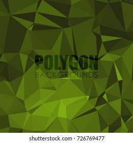 Polygonal background of shades of green