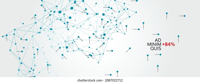 Polygonal background and technology design and dot clusters. Vector connect network line. Node modern illustration