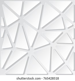 Polygonal Background Template Made with Paper Pieces Illusion Rounded Corners Triangles Gradient Graphic Design - Light Grey Elements on Grey Backdrop - Vector Relief Style