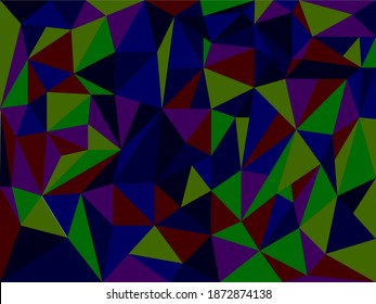 Polygonal background. Triangle seamless pattern. Rainbow geometric wallpapers. Blue, pink, green mosaic banner. Colorful backdrop with triangles. Low poly wallpapers. Light blue triangular.