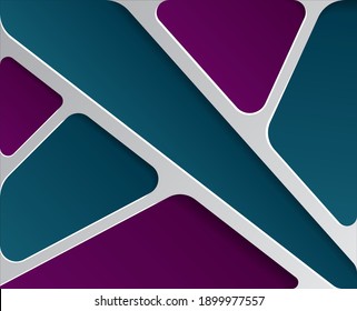 polygonal background with triangle shape as component. rounded in side with silver border. the element use combination blue and purple gradient colors. Horizontal layout. 