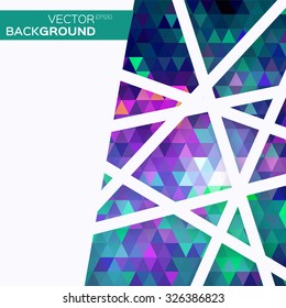 Polygonal background with triangles and stripes