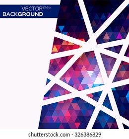 Polygonal background with triangles and stripes