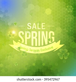 Polygonal Background and Web Banner of Spring Season Sale