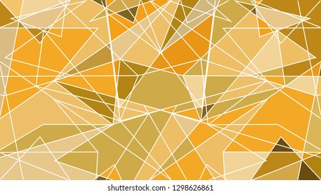 Polygonal background in yellow colors. Imitation of a stained-glass window, a mosaic, a panel from an artificial stone. Vector illustration