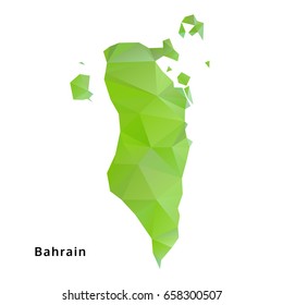 polygonal Bahrain map, polygon geometric map, isolated vector