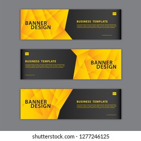 Ilustración vectorial de diseño de banner poligonal, Geométrica, Fondo abstracto, textura, Diseño de publicidad. encabezado de publicidad para el sitio web. Gráfico para cartelera, vale de regalo
, tarjeta. Amarillo
