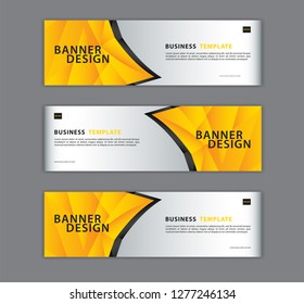 Polygonal banner design template vector illustration, Geometric, Abstract background, texture, advertisement layout. advertising header for website. Graphic for billboard, gift voucher
, card. Yellow