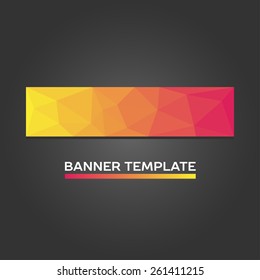 Polygonal banner template. From yellow to red