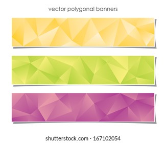 Polygonal banners set