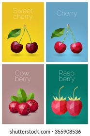 Polygonal berries. Vector illustration