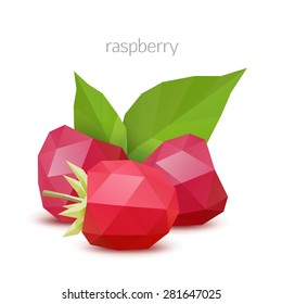 Berry poligonal - frambuesa. Ilustración del vector
