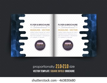 Polygonal Bi-Fold Brochure Design. Corporate Leaflet, Cover Template