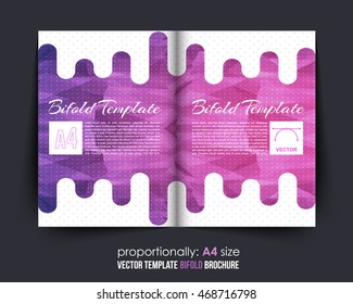 Polygonal Bi-Fold Brochure Design. Corporate Leaflet, Cover Template