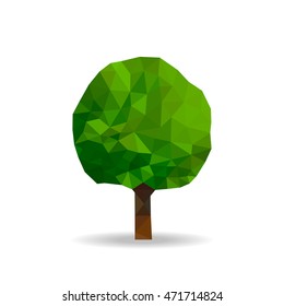 polygonal big green tree