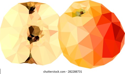 Polygonal big red apple