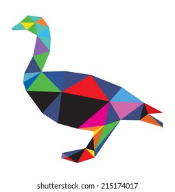 Polygonal Bird isolated. Goose