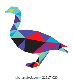 Polygonal Bird isolated. Goose