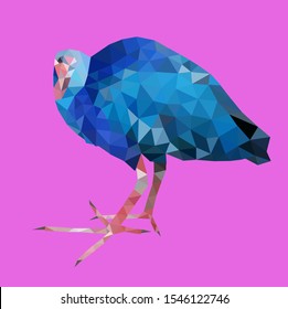 Polygonal bird sitting on a plane