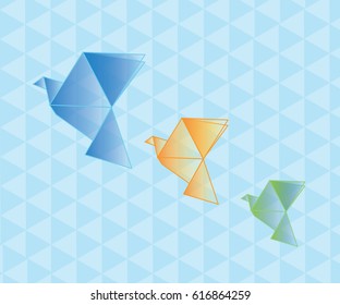 polygonal birds illustration vector