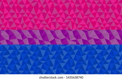 Polygonal Bisexual pride flag in low poly style vector illustration eps
