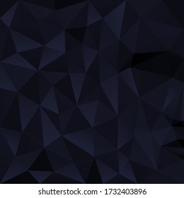 Polygonal black face on a black background. Low poly design. Creative geometric pattern. More patterns in my abstract backgrounds collections.