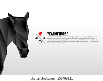 Polygonal black horse