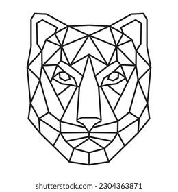 Polygonal Black Panther. Geometric line animal. Vector illustration.