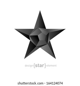 Polygonal black star vector illustration. Company logo template.