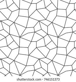 Polygonal black and white seamless background. Geometric line pattern for wallpapers and textile