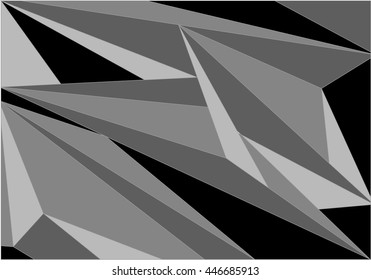 Polygonal black-white texture gradient stained glass decoration for covers, case,
 textile, websites and any surfaces
