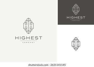 Polygonal Block Bars become a Letter H for Building Architecture Logo design
