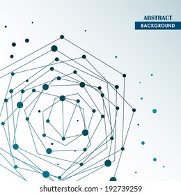 Polygonal blue background with abstract molecular connection