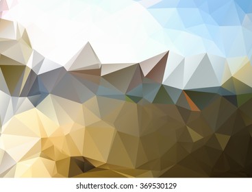 Polygonal blue gold background