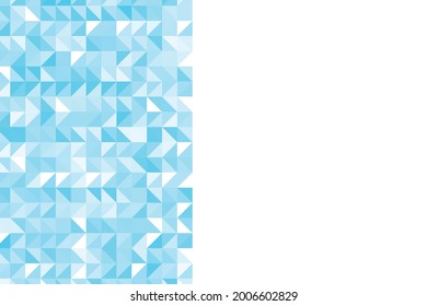 Polygonal blauer Mosaikhintergrund. Abstrakte Low-Poly-Vektorgrafik. Dreiecksmuster, Kopienraum. Template geometrisches Business Design mit Dreieck für Poster, Banner, Karte, Flyer. Kopiert Platz.