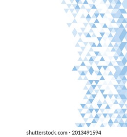Polygonal blue mosaic background. Abstract low poly vector illustration. Triangular pattern, copy space. Template geometric business design with triangle for poster, banner, card, flyer.