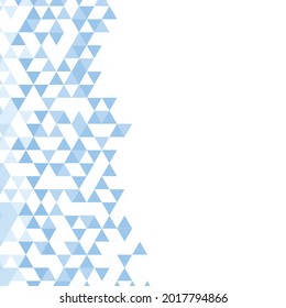 Polygonal blue mosaic background. Abstract low poly vector illustration. Triangular pattern, copy space. Template geometric business design with triangle for poster, banner, card, flyer.