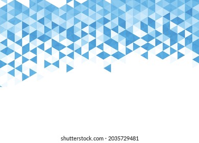 Polygonal blue mosaic background. Abstract low poly vector illustration. Triangular pattern, copy space. Template geometric business design with triangle for poster, banner, card, flyer.