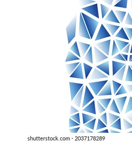 Fondo de mosaico azul poligonal. Resumen de la ilustración vectorial de polos bajos. Patrón triangular, espacio de copia. Diseño de negocio geométrico de plantilla con triángulo para afiche, banner, tarjeta, volante.