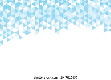Polygonal blue mosaic background. Abstract low poly vector illustration. Triangular pattern, copy space. Template geometric business design with triangle for poster, banner, card, flyer.