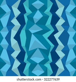 Polygonal blue pattern. Zigzag vector background, wall paper.