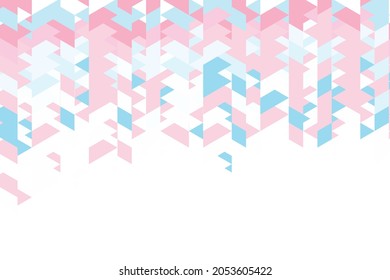 Polygonal blue, pink mosaic background. Abstract low poly vector illustration. Triangular pattern, copy space. Template geometric business design with triangle for poster, banner, card, flyer.