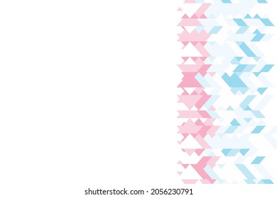 Polygonal blue, pink mosaic background. Abstract low poly vector illustration. Triangular pattern, copy space. Template geometric business design with triangle for poster, banner, card, flyer.