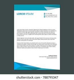 Polygonal Blue Simple Letterhead