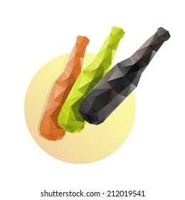 Polygonal bottle of beer