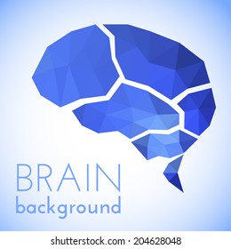 Polygonal brain background. Vector eps10.