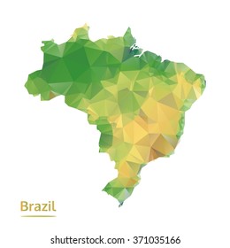 polygonal brazil map, polygon abstract map, isolated vector